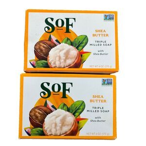 SoF Soap Triple  Milled Shea Butter  6 Oz  Pack of 2 Vegan NonGMO